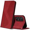 ZONNAVI Cover per Samsung Galaxy A52 4G 5G / Galaxy A52s 5G, Flip Custodia Pelle PU con [Slot Cart] [Magnetica], Cover a Libro Portafoglio per Samsung Galaxy A52 4G 5G / Galaxy A52s 5G (Rosso)