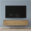 Mai & Mai Mobile TV 140x40,2x30cm, Antracite opaco+Marrone chiaro | Mobile TV per Televisore, Armadietto per TV Basso Soft-close con Ante per Soggiorno, Camera da Letto Fernsehschrank02