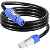 wecan Cavo Prolunga Alimentazione PowerCon 3 Poli NAC3MPA a NAC3FCA/B, 1,5mm² 15AWG 1,2m 4FT, Cavo CA per Schermi LED, Illuminazione Palcoscenico, Dispositivi Audio Video