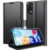 Eirltiy Cover per Xiaomi Redmi Note 11 / Note 11S 4G Portafoglio Pelle PU Premium, Custodia Scomparti Carte Antiurto Protettiva Case con 1 Vetro Temperato, Nero