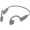 Asixxsix Cuffie a Conduzione Ossea Wireless Bluetooth 6.0 (grigio | Memoria in Metallo e TPE, Resistenza Al Sudore IPX5, Portata di 50 Piedi, Batteria da 180 MAh per Ciclismo