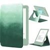 MoKo Custodia Girevole a 360° per 6 Ebook Reader, Verde Pino | Trasparente, Rimovibile Magnetica E Regolabile, Auto Sonno/Sveglia, Non per TCL Remarkable Kobo