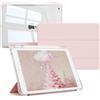 KTGGHG - Custodia trasparente per iPad 9ª/8ª/7ª generazione da 10,2 pollici (2021/2020/2019) con porta-Apple Pencil, funzione di sospensione/riattivazione automatica, sottile e portatile, rosa