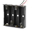 TECHZOCO Portapila piatto AA, supporto batteria LR6, scatola per batteria AA LR6, cavo da 200 mm, tensione totale: 6 V (1,5 V per batteria), adatto per 4 batterie Lr6 (FR6, HR6, LR6)