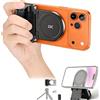 JJC Magnetico Impugnatura magnetica per cellulare con telecomando Bluetooth per iPhone 17 16 15 14 13 e smartphone Android, supporto per telefono e treppiede, colore: Nero