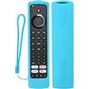 JIROAOTIC Custodia Telecomando compatibile con Fire TV Omni/TCL 2022 CF630 Remote YKF494-B203/Xiaomi Fire Smart TV F2/CT-8565/JVC RM-C3253, Guscio Telecomando in silicone con cordino(Glow Blu)