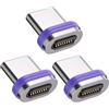 IVS COMPUTER SOLUTIONS Cavo magnetico USB-C Ricarica Rapida e Trasferimento Dati - 2025 Chip- 240W 48 V/5 A -Rotazione 180° Comodo e Compatibile Car Play, Cellulari, Tablet, Laptop -Ricarica Magnetica USB-C (3 x Tips C)