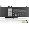 K KYUER 6MT4T Batteria per Dell Latitude E5470 E5570 E5270 Precision 3510 | Mobile Workstation WYJC2 VMKXM 7V69Y TXF9M 0C1P4 79VRK 07V69Y 451-BBTW 451-BBUN 451-BBUQ 535NC HK6DV High Capacity 62WH