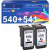 Tito-Express EcoSerie PG-540 XL CL-541 XL Inchiostro nero e colorato compatibile con Canon PG-540 CL-541 Pixma TS5150 TS5151 TS5100 MG3650s MG3550 MG4250 MG3600 MX395 MX470 2-Pack Aktueller Neuer CZIP