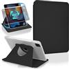Koze Custodia Rotante per iPad Pro 11 pollici 2022/2021/2020/2018 (4a/3a/2a/1a generazione) con portapenne, Cover Girevole a 360 Gradi Supporto Retro in Acrilico Trasparente Antiurto, Nero
