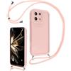 LEHEHE Cover per Xiaomi Redmi Note 13 PRO 5G / Xiaomi POCO X6 5G con Cordino Regolabile, Custodia Telefono a Tracolla e da Collo TPU Silicone Morbido Antiurto Cover Protezione Fotocamera-Rosa Chiaro