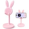 EBHO Coniglietto carino Supporto per telefono ad angolo regolabile in altezza desktop, supporto per telefono, compatibile con tutti i telefoni, tablet (Rosa)