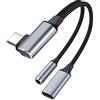 AXFEE Adattatore USB C a Jack 3.5mm, 2 in 1 Cavo Adattatore per Auricolari da 90° Tipo C a 3,5 AUX con DAC Chipset, Compatibile con Samsung Galaxy A53 A33 S22 S21 S20 Ultra Note 20/iPad Serie/Huawei