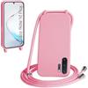 FERLAN Custodia per Samsung Galaxy Note 10 Plus Cover con Cordino,Rosa | Custodia con Laccio Collana Tracolla Regolabile Sottile Silicone Morbido TPU Bumper Antiurto AntiGraffio Protettiva Case