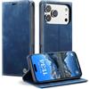 KZB Cover Libro per iPhone 18 Pro/17 Pro Custodia Portafoglio, Blu | 2 Slot Carte, Pelle PU Premium, Magnetica, Kickstand, Antiurto Protezione, Flip Wallet Case per iPhone 18 Pro/17 Pro