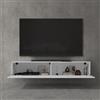doporro Mobile Porta TV Sospeso 160 cm con 2 Ante per Soggiorno | Finitura Bianco Opaco, Installazione Sospesa a Parete, Struttura a 2 Ante, Madia Consolle per Salotto, Arredo Salvaspazio