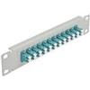 Delock Pannello patch in fibra ottica da 12 porte, LC Duplex Aqua 1 U, grigio