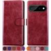 SUANPOT progettazione per Google Pixel 11/Google Pixel 11 Pro 6.3 Blocco RFID Portafoglio Slot CarteSupporto Cellulare Magnetica custodia Pelle Sintetica Cover per Pixel 11 Rosso