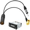 CAIHINIER Splitter per antenna DAB/DAB+ Adattatore SMB + SMA Spina DIN Autoradio Antenna DAB Cavo per radio FM/AM per autoradio DAB Radio FM
