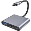 Luonanava Adattatore da USB C a HDMI, Adattatore Multiporta USB C con 4K HDMI/PD 100W/USB 3.0, Hub USBC per iPhone 17/16/15 series, MacBook Pro/Air, iPad Pro/Air, Samsung, Dell, ChromeBook