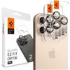 Spigen Glas.tR EZ Fit Optik Pro Protezione Fotocamera compatibile con iPhone 16 Pro, iPhone 16 Pro Max, 2 Pezzi, Titanio sabbia, Anello Individuale, Durezza 9H Pellicola prottetiva
