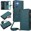 FANFO Borse Tracolla Cover per Oukitel C1 / C1 Pro, Scomparto con cerniera Pelle Flip Custodia per Telefono, Portafoglio Multifunzione Porta Custodia. Green