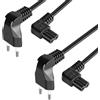 Eonvic 2 connettori europei ad angolo retto a cavo di alimentazione C7, 250 V, 2,5 A, tipo C, CEE 7/16 a C7, per Dell, Samsung, laptop, monitor, LG, Philips, TV, piccoli elettrodomestici, 2 m