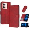 PanXCase Cover Libro per Xiaomi Redmi 17C 5G | Custodia Wallet in Pelle PU, Funzione Supporto, 3 Scomparti Portacarte, Chiusura Magnetica, Case Antiurto, Red