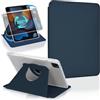 Koze Custodia Rotante per iPad Pro 11 pollici 2022/2021/2020/2018 (4a/3a/2a/1a generazione) con portapenne, Cover Girevole a 360 Gradi Supporto Retro in Acrilico Trasparente Antiurto, Blu Scuro