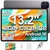 TECLAST ArtPad Tablet 13.2 Pollici 2.2K 120Hz Tablets Android 16, T7300 2.2GHz Octa-Core, 10000mAh/18W, 48GB RAM+128GB(8TB TF), 4G LTE Doppio SIM 5G WiFi, Widevine L1/GPS/BT5.4, Gemini AI Tablet 2026