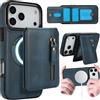 Ysnzaq 2 in 1 Rimovibile Portafoglio Cover per iPhone 18 Pro /17 Pro ZYL Blue