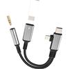 zoyuzan Adattatore Lightning a jack USB C Aux cuffie per iPhone 17 16 compatibile con cavo Samsung da 3,5 mm audio connettore jack adattatore jack per presa cuffie Apple splitter doppio connettore per cuffie