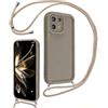 LEHEHE Cover per Xiaomi Redmi Note 13 PRO 5G / Xiaomi POCO X6 5G con Cordino Regolabile, Custodia Telefono a Tracolla e da Collo TPU Silicone Morbido Antiurto Cover Protezione Fotocamera-Marrone