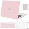 MOSISO Custodia Compatibile con MacBook Air 13 Cover M1 2021 2020 2019 2018 | Case&Copritastiera&Pellicola&Borsa per MacBook Air M1 Cover 13,3 pollici A2337 A2179 A1932 Touch ID, Quarzo Rosa