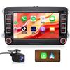 Hexinex Autoradio 2 DIN per VW Golf 5 6 Plus Polo Passat Tiguan Seat | Android 13/15 Car Radio con CarPlay Android Auto GPS BT WIFI FM RDS Comandi al Volante con Telecamera posteriore
