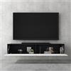 doporro Mobile Porta TV Sospeso 160 cm con 2 Ante per Soggiorno | Finitura Antracite Opaco + Bianco Opaco, Installazione Sospesa a Parete, Struttura a 2 Ante, Madia Consolle per Salotto
