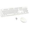 SbocKeeb Tastiera Colorata e Mouse Wireless, Cute Tastiera Wireless con Tastierino Numerico, Retro Macchina Da Scrivere Full-sizewith Tasti Rotondi, 2.4 GHz, Americana QWERTY (White)