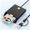 ROCKETEK Lettore Smart Card Carta Identità Elettronica, Firma Digitale e CRS CNS, Tessera Sanitaria Carta, CAC Dod, Nazionale dei Servizi TS-CNS, attivazione SPID, Compatibile HBCI, Plug & Play, Driver Free