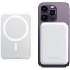 lumea PowerBank per Magsafe - 5000 mAh Bianco o Nero Power Bank Magnetico Caricatore Wireless Portatile Ricarica Rapida - Batteria Esterna per iPhone 17 16 15 14 13 12 Mini Pro Max (Bianco)