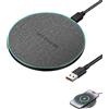 Lathurna Caricabatterie wireless da 20 W, ricarica rapida a induzione, per Samsung Galaxy S24/S23/S22/S21, iPhone 12/13/14/15/16 serie e altri dispositivi compatibili Qi, caricabatterie portatile in alluminio