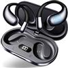 GYQX Auricolari Bluetooth 5.4 Open Ear, Cuffie Wireless Sport con Gancio Ergonomico, Audio HiFi 3D, 50 Ore, Display LED, 2 Microfoni ENC, IPX7, Controllo Touch, per Corsa, Palestra e Lavoro