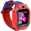 Sxhlseller Smart Watch per Bambini 1,44 LBS Chiamata SOS Fotocamera Resistente All'acqua (Rosso Blu)