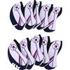 Masyrt Set di 10 Copritesta per Mazze da in Ferro, Copricapo in Tessuto con | Tessuto Impermeabile Resistente All'usura, Lunghezza 5,3 Pollici Adatto a Ferri Standard, Elegante Accessorio Sportivo per