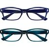 OPULIZE The Reading Glasses Company Blu Scuro Acquamarina Lettori Valore 2 Pacco Uomo Donna Rr77-3Q +3,50 - 58 Gr