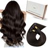 Hetto Extension Capelli Veri Cheratina Marrone Scuro 60cm 50Ciocche | Remy umani, U tip cheratina, invisibile e confortevole. Anti-groviglio, styling termico. Per matrimonio e uso quotidiano