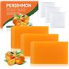 SunTaYon 3 Pezzi Sapone al Cachi, Sapone Cachi Naturale, Persimmon Soap | Sapone Deodorante con Rete in Schiuma, Elimina Gli Odori Corporei, per Tutti i Tipi di Pelle