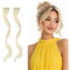 Silk-co Extension Capelli Clip, 2 Ciocche Singole Frangia Laterale Leggero Incorniciare il Viso Lunghi 30cm 9g - Biondo Chiaro
