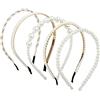 ZIOYANE 5 fasce per capelli con perle da donna, accessori per capelli con perle antiscivolo