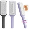 FIDWALL 2 Spazzole per capelli auto-pulenti, pettine di pulizia con un clic, spazzole per capelli da donna, pettini massaggiatori ad aria, pettine telescopico rotante(Viola + Grigio)