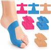 XIJEQOW 30 Pezzi Cerotti per Alluce Valgo, Tape Kinesiologico Pretagliato per Correzione e Sollievo dal Dolore, Nastro Muscolare Traspirante per Protezione Alluce, 3 Colori (Carne, Blu, Rosa)